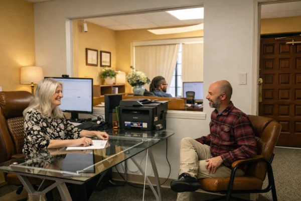 Small business tax preparation meeting at Barron Accounting in Albuquerque